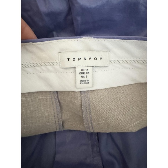 TOPSHOP Faux Leather Flare Pants Lavender Purple High Waisted Women's Size 8 - Picture 6 of 10